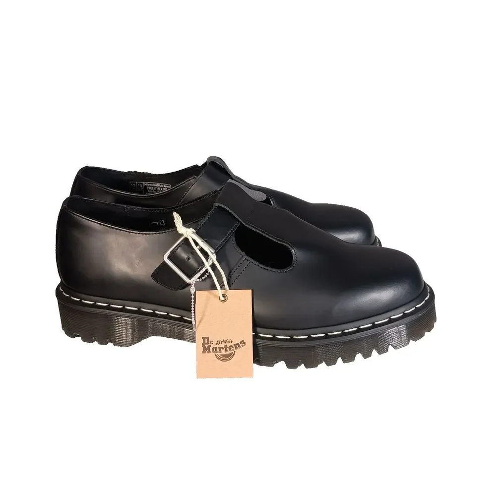 Dr. Martens Polley Bex Smooth Leather Mary Jane Shoes Black Mens 14